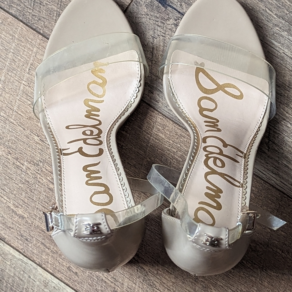 Women's Sam Edelman nude/clear block heel